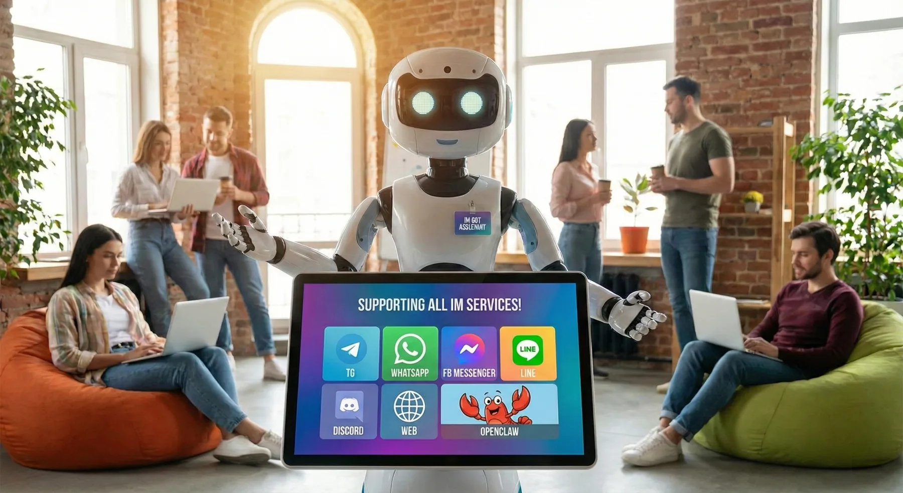 Digital employee showing multi-platform integration